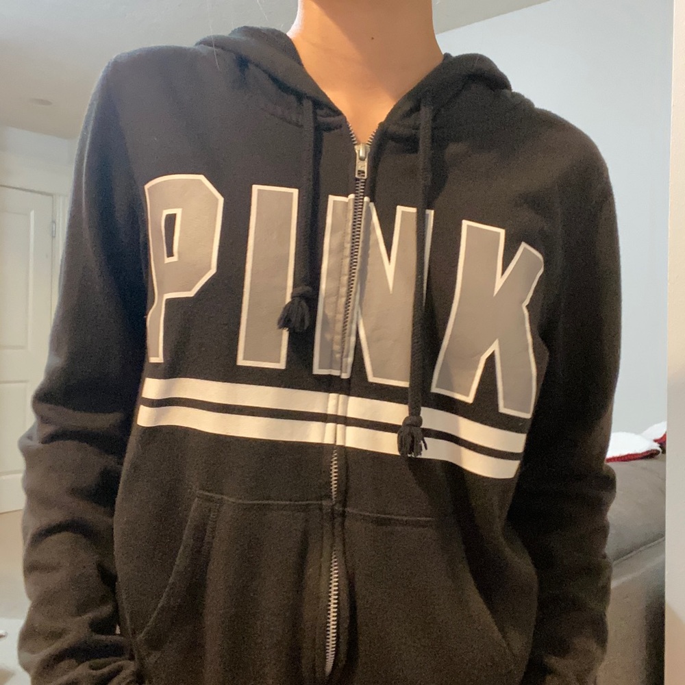 Black Pink Vs zip up hoodie